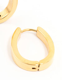 Gold Plated Surgical Steel Oval Hoop Earrings - link has visual effect only