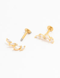 Gold Plated Surgical Steel Marquise Crawler Flat Back 2-Pack - link has visual effect only