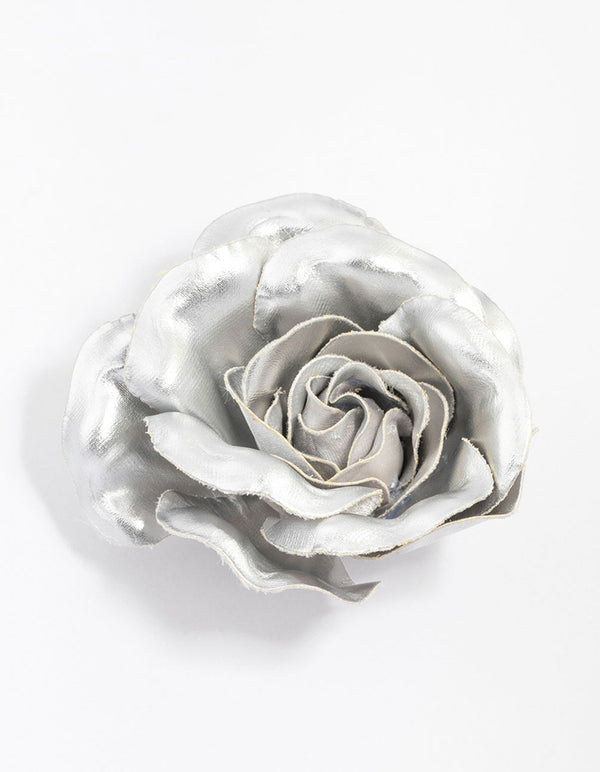 Large Metallic Flower Clip