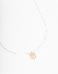 Rose Gold Simple Heart Diamante Necklace - link has visual effect only