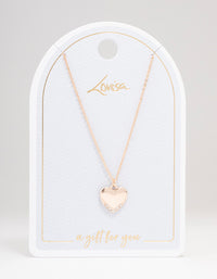 Rose Gold Simple Heart Diamante Necklace - link has visual effect only