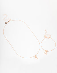 Rose Gold Teddy Bear Jewellery Set - link has visual effect only