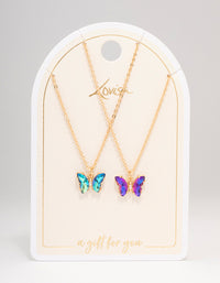Gold Celestial Butterfly Necklace Pack - link has visual effect only