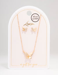 Gold Butterfly Diamante Jewellery Set - link has visual effect only