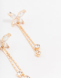 Gold Cubic Zirconia Butterfly Drop Earrings - link has visual effect only