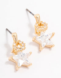 Gold Star & Wreath Stud Earrings - link has visual effect only