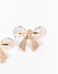 Gold Diamante Bow Stud Earrings - link has visual effect only