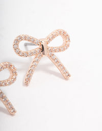 Rose Gold Cubic Zirconia Bow Stud Earrings - link has visual effect only