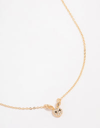 Gold Diamante Bunny Pendant Necklace - link has visual effect only