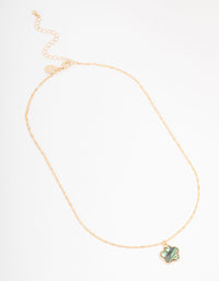 Gold Flower Pendant Necklace - link has visual effect only