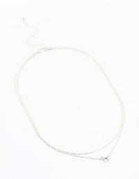 Silver Plated Double Diamante Slinky Chain Necklace - link has visual effect only