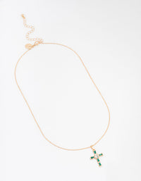 Gold Baguette Cross Necklace - link has visual effect only