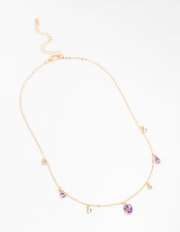 Gold Oval And Circle Droplet Necklace - link has visual effect only