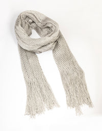 Silver Fabric Drape Scarf Necklace - link has visual effect only