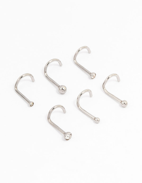 Surgical Steel Corkscrew And Ball Nose 6-Pack
