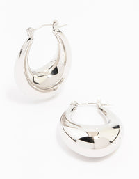 Stainless Steel Full Loop Drop Hoop Earrings - link has visual effect only