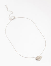 Waterproof Stainless Steel Classic Puff Heart Necklace - link has visual effect only