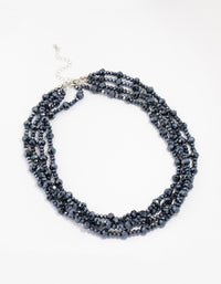 Midnight Rhodium Cord Choker Necklace - link has visual effect only