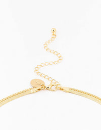 Gold Plated Baguette Snake Pendant Layered Necklace - link has visual effect only