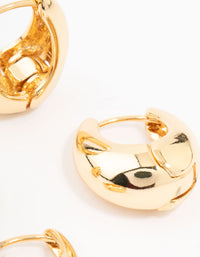 Gold Plated Small & Medium Oval Huggie Earrings - link has visual effect only