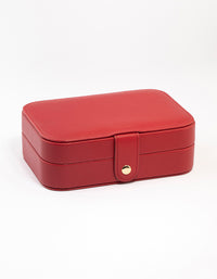 Red Faux Leather  Rectangular Jewellery Case - link has visual effect only