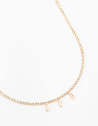 Gold Cupchain Baguette Necklace - link has visual effect only