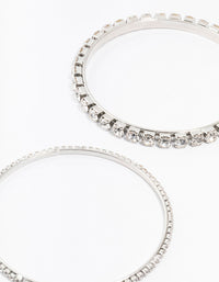 Diamante Rhodium Bangles 3-Pack - link has visual effect only