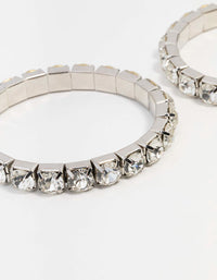 Rhodium Diamante Stretch Bracelet 2-Pack - link has visual effect only