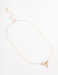 Gold Diamante Bow Necklace - link has visual effect only