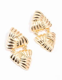 Gold Triangle Double Drop Earrings - link has visual effect only