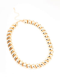Gold Statement Bead Necklace - link has visual effect only