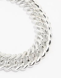 Rhodium Chunky Mixed Chain Necklace - link has visual effect only