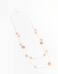 Rose Gold Pink Pearl Double Necklace - link has visual effect only