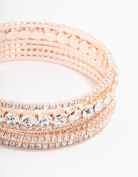 Rose Gold Diamante Multirow Bracelet - link has visual effect only