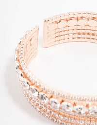 Rose Gold Diamante Multirow Bracelet - link has visual effect only