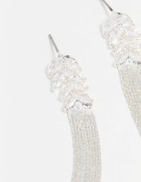 Silver Cubic Zirconia Tassel Drop Earrings - link has visual effect only