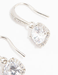 Rhodium Cubic Zirconia Square Drop Earrings - link has visual effect only