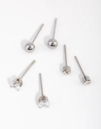 Surgical Steel Love Stud Earrings 3-Pack - link has visual effect only