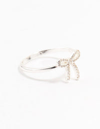 Sterling Silver Cubic Zirconia Bow Ring - link has visual effect only