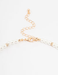 Gold Pearl Earrings, Bracelet & Necklace Multi Pack - link has visual effect only