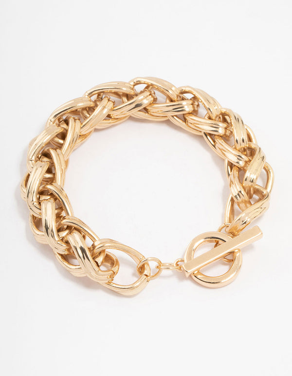 Gold Braided Chain Bracelet