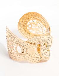 Gold Textured Metal Wrist Cuff - link has visual effect only