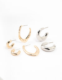 Mixed Metals Original Multiple Hoop Earrings Pack - link has visual effect only