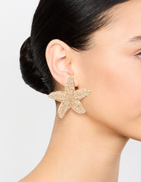 Large Diamante Starfish Stud Earrings - link has visual effect only