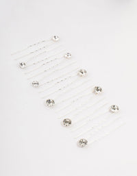 Silver Crystal Mixed Bridal Pins 10-Pack - link has visual effect only