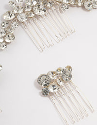 Silver Crystal Cluster Mixed Combs & Bridal Pins Pack - link has visual effect only