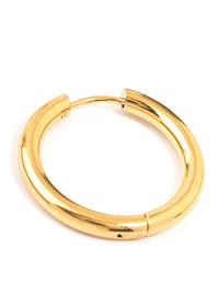 Gold Plated Stainless Steel Clicker Hoop Earrings 24 MM - link has visual effect only