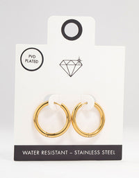 Gold Plated Stainless Steel Clicker Hoop Earrings 24 MM - link has visual effect only