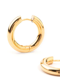 Gold Plated Stainless Steel Thick Clicker Hoop Earrings 22 MM - link has visual effect only