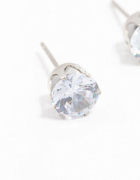 Waterproof Stainless Steel Cubic Zirconia Stud Earrings 7 MM - link has visual effect only